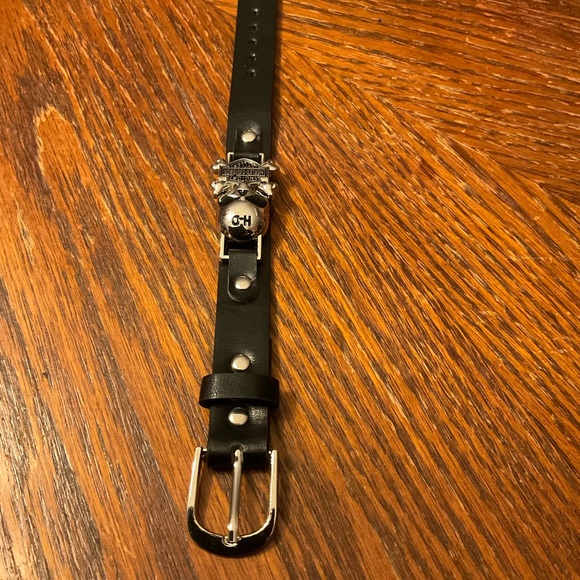 🏍🇺🇸Harley-Davidson Motor Cycles Black Leather Skull & Crossbones Bracelet! - Picture 10 of 16